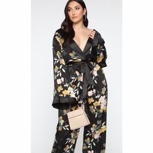 Fashion Nova Rooting For You Floral Jumpsuit - Black/Combo